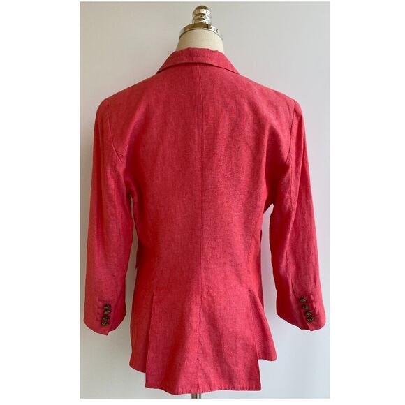 Smythe Classic Duchess Linen Blazer in Fuchsia sz 8 - Picture 4 of 12